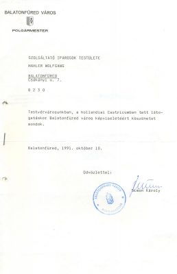 SZIT - Balatonfüredi Szolgáltató Ipartestület 1991
