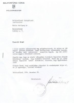 SZIT - Balatonfüredi Szolgáltató Ipartestület 1994
